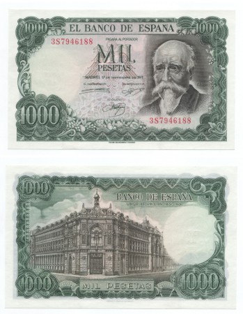 25 eur  1000 pesetas 1971 Plancha